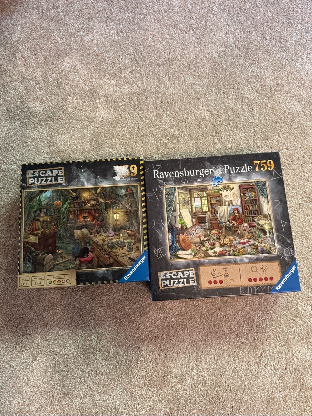 TWO Complete Ravensburger Escape Puzzles 759 Pieces